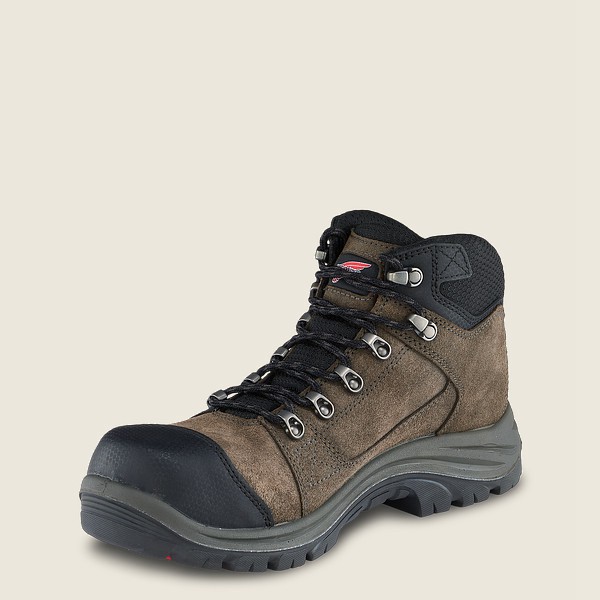 Red Wing Hiking Boots Trades - 5-inch Waterproof Safety Toe - Brown/Black - Mens PXZ812570